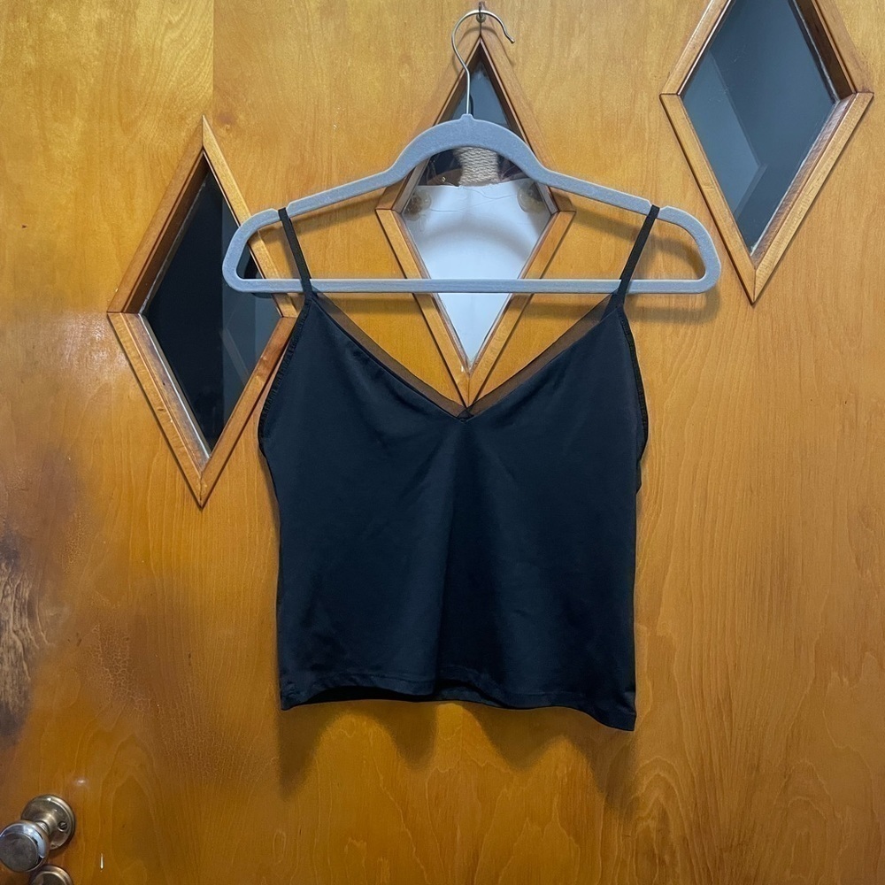 Zara Black Camisole w/ Sheer Trim